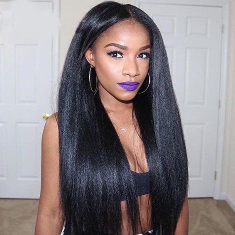 Full lace wigs kinky straight top