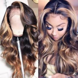 WoWEbony Luxury Ombre and Highlight Color Wave Full Lace Wigs  [FW-BRITNNAY]