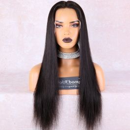  WowEbony Invisible HD Transparent Lace Front Wigs Single Knots, 150% Density,Silky Straight [HDW01]