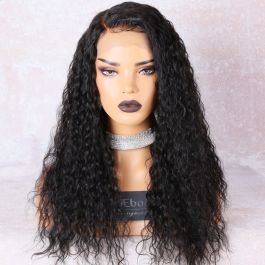 Deep Left Part Lace Front Wigs Indian Remy Hair Permanent Loose Curl Bob Wig [NEW09]