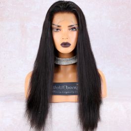180% density Indian Remy Hair 360 Lace Wig Hand tied with Wefts Top Natural Straight