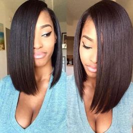 Lace Front Wigs Indian Remy Hair Straight Bob wig #2 Color