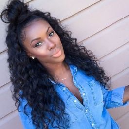 6 Inches Dee Part Pre-Plucked Loose Curly 360 Lace Wigs 150% density, 100% Indian Remy Hair 360 Wig