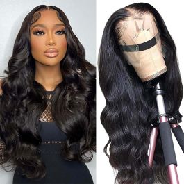 6" Pre-Plucked Indian Remy Hair 360 Lace Wigs 150% density Body Wave 360 Wig