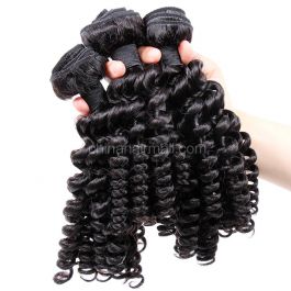 Malaysian virgin unprocessed natural color human hair wefts Bouncy Curly 3 pieces a lot 95g/pc [MVBC03]