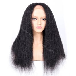 Indian Remy Hair Italian Yaki Straight Glueless Silk Part Lace Wig