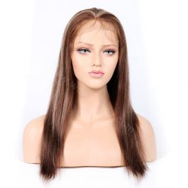 #4/27 Highlight Color Full Lace Wigs Indian Virgin Hair Light Yaki