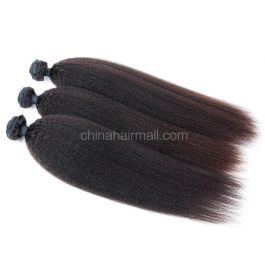 Peruvian virgin unprocessed human hair wefts Natural Color Kinky Straight 3 pieces a lot  Hair Bundles 95g/pc [PVKS03]