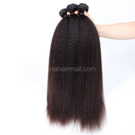 Brazilian virgin unprocessed human hair wefts Kinky Straight 3 pieces a lot Hair Bundles 95g/pc [BVKS03]