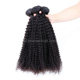 Malaysian virgin unprocessed natural color human hair wefts Kinky Curly 3 pieces a lot 95g/pc [MVKC03]