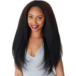 In Stock Indian Remy Hair Kinky Straight Glueless Lace Part Lace Wig