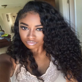 Lace Front Wigs Indian Remy Hair Curly Free Part [LFW020]