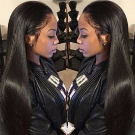 Pre-plucked Hair Line Lace Front Wigs Indian Remy Hair Yaki Straight