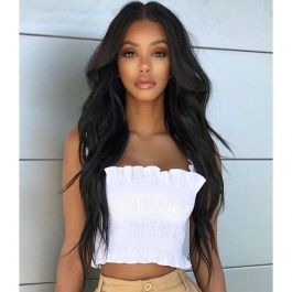 Glueless Full Lace Wigs Indian Remy Hair Yaki Straight