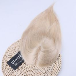 Same Day Shipping Luxury Brazilian Virgin Hair White Blonde Color 16inches 130% Density 5X6.5 Mono Mesh Human Hair Topper[WTP09]