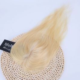 Same Day Shipping Luxury Brazilian Virgin Hair #613 Platinum Blonde Color 16inches 130% Density 3X5 Swiss Mesh Human Hair Topper[WTP19]