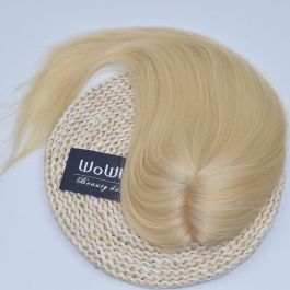 Same Day Shipping Luxury Brazilian Virgin Hair #613 Platinum Blonde Color 18inches 130% Density 5X6.5 Mono Mesh Human Hair Topper[WTP05]