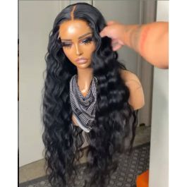 WoWEbony Transparent Invisible HD Lace Remy Hair Crimped Deep Body Wave 360 Lace Wig or Lace Front Wigs [WOW04]