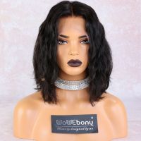 WoWEbony Short Bob Real Remy Human Hair Body Wave Full Lace Wig [FLW43]
