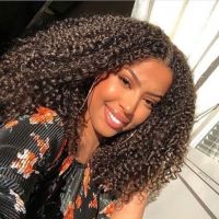 WoWEbony Affordable Human Hair Brazilian Afro Coil Curly Easy Thin V Part or U Part Wigs [UPT16]