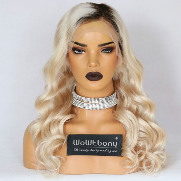 Sexy Human Ash Ombre Blonde lace wig