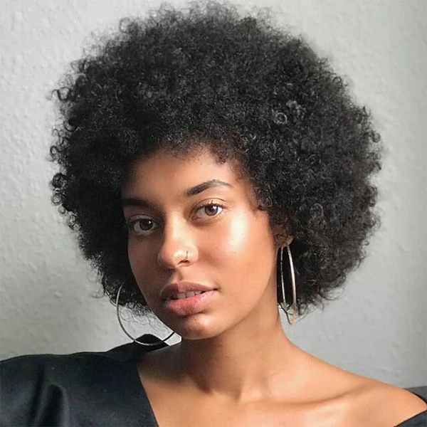 Pixie Cut Wigs: WoWEbony Afro Kinky Curl Every Day Wig Highlight Color Real  Human Hair Short Pixie Cut Lace Front Wigs[pixie03]
