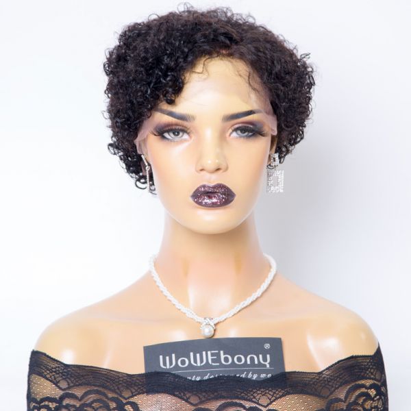 Ebony short human hair deals wigs