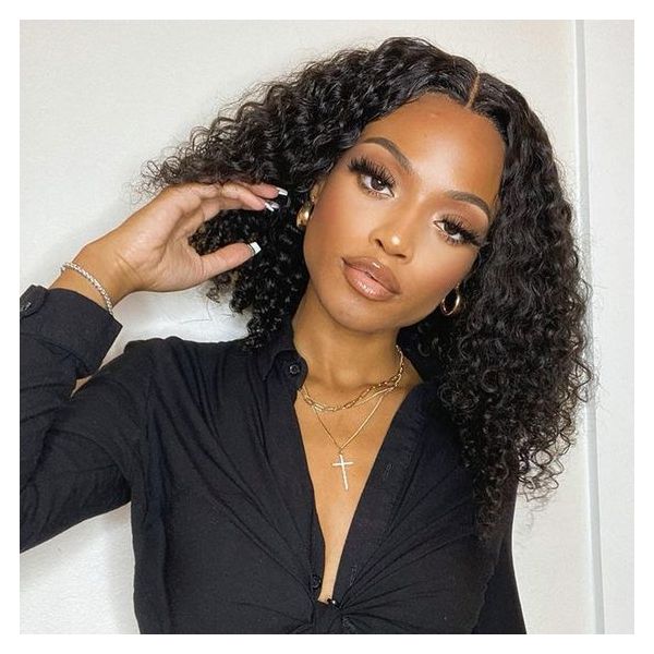 WoWEbony Wet And Wavy Blunt Cut Bob Style Indian Remy Real Hair HD Lace Front Wigs NEW12