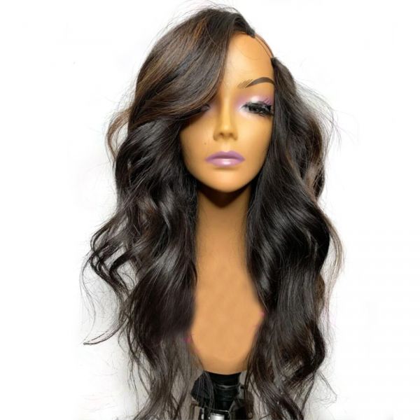 WoWEbony Affordable 150 WoWEbony Affordable Human Hair Wavy Style Easy Thin V Part or U Part Wigs UPT10 Density Human Hair Easy U Part Wigs UPT10