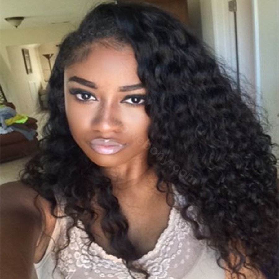 WowEbony Indian Remy Hair Curly Lace Front Wigs [LFW020]