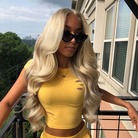 white blonde lace wigs