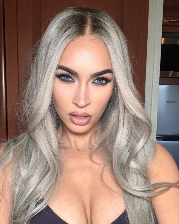 Megan Fox Silver hair look